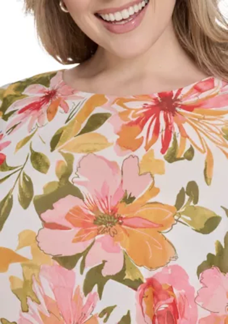 Plus Floral Printed Dress