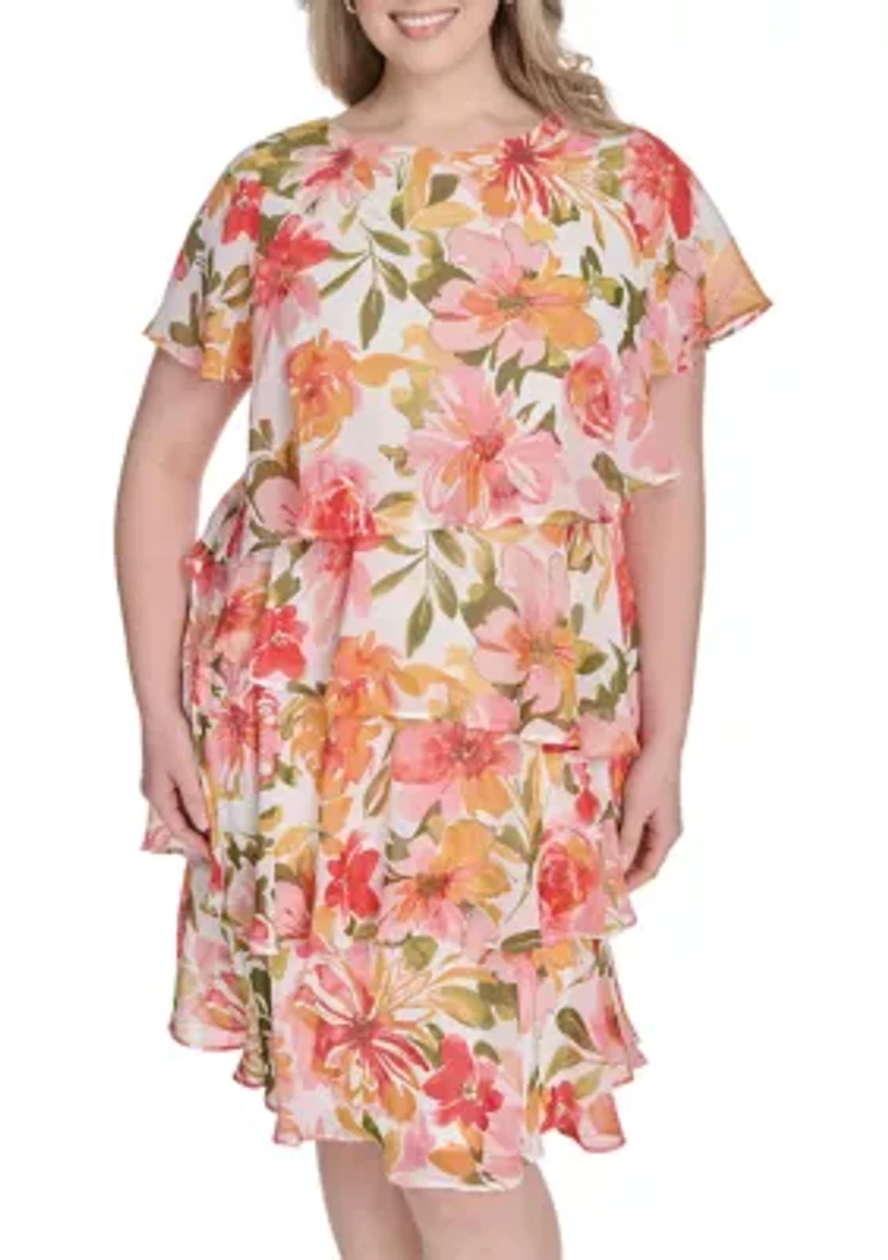 Plus Floral Printed Dress