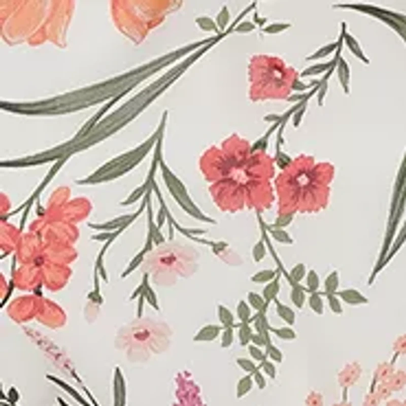 Plus Crew Neck Floral Print Dress