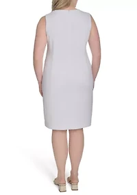 Plus Sleeveless Embroidered Dress