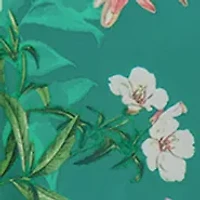 Plus Short Sleeve Crew Neck Floral Print Dress