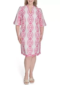 Plus Embroidered Cotton Dress