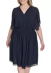 Plus Chiffon Fit and Flare Dress