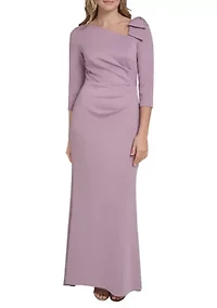 Women's Three-Quarter Bow Shoulder Gown