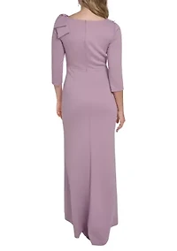 Women's Three-Quarter Bow Shoulder Gown