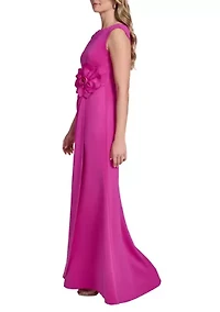 Women's Sleeveless Rose Waist Gown
