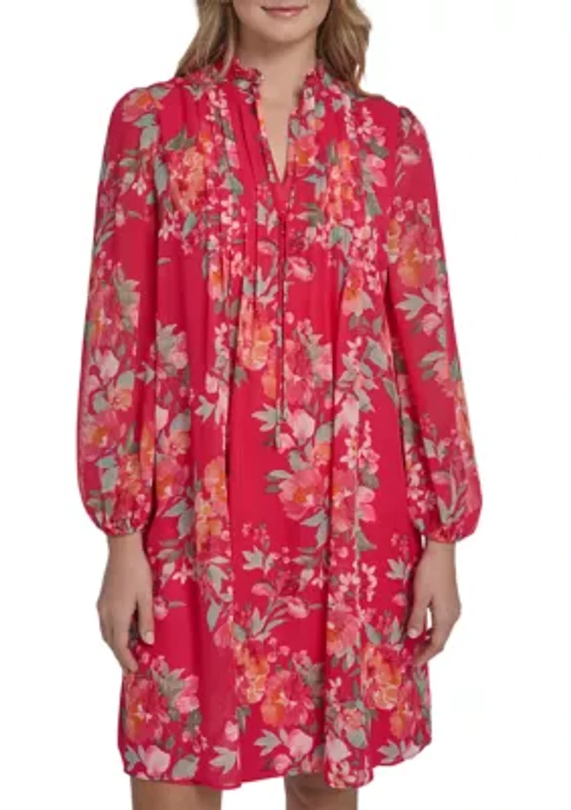 Women's Long Blouson Sleeves Mini Dress