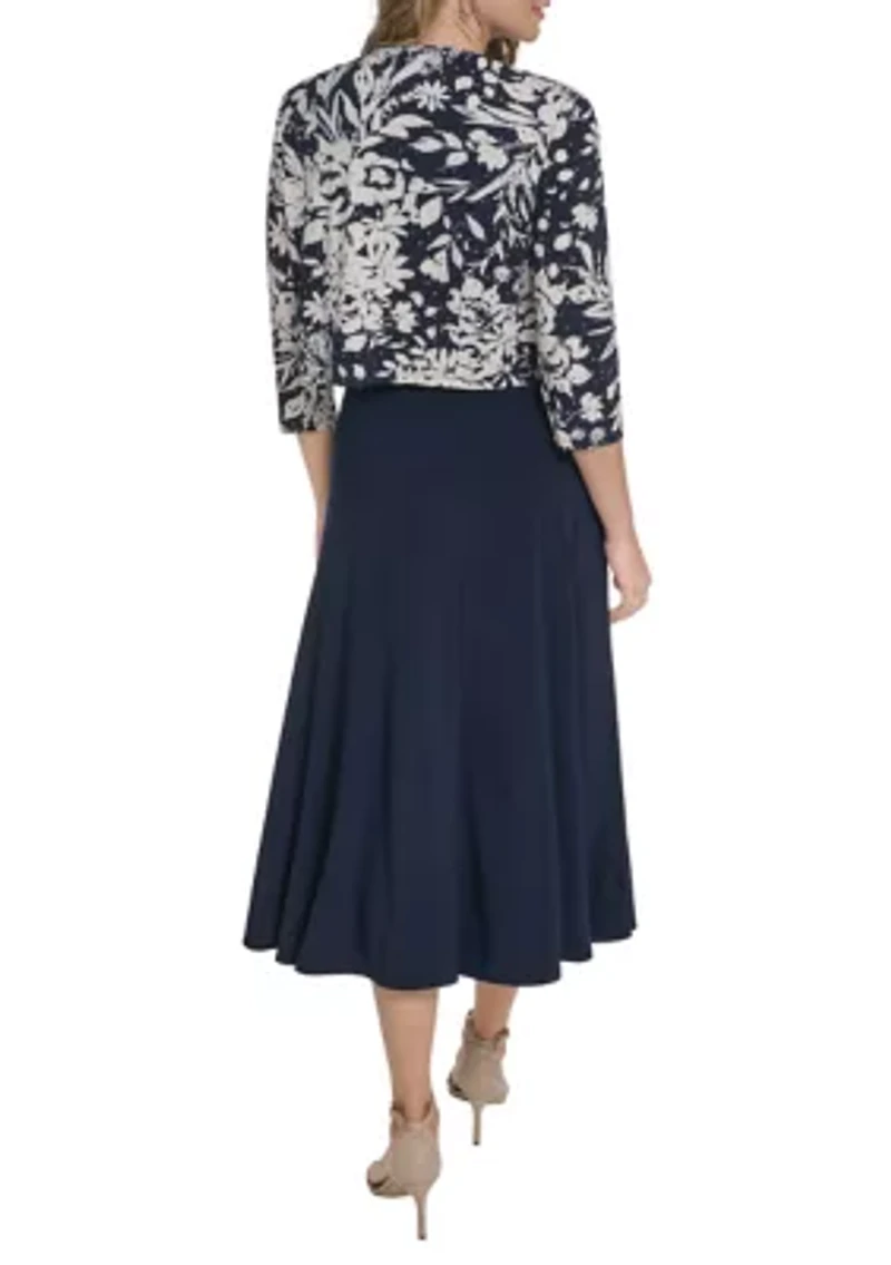 Women's 3/4 Sleeve Dress and Jacket Set