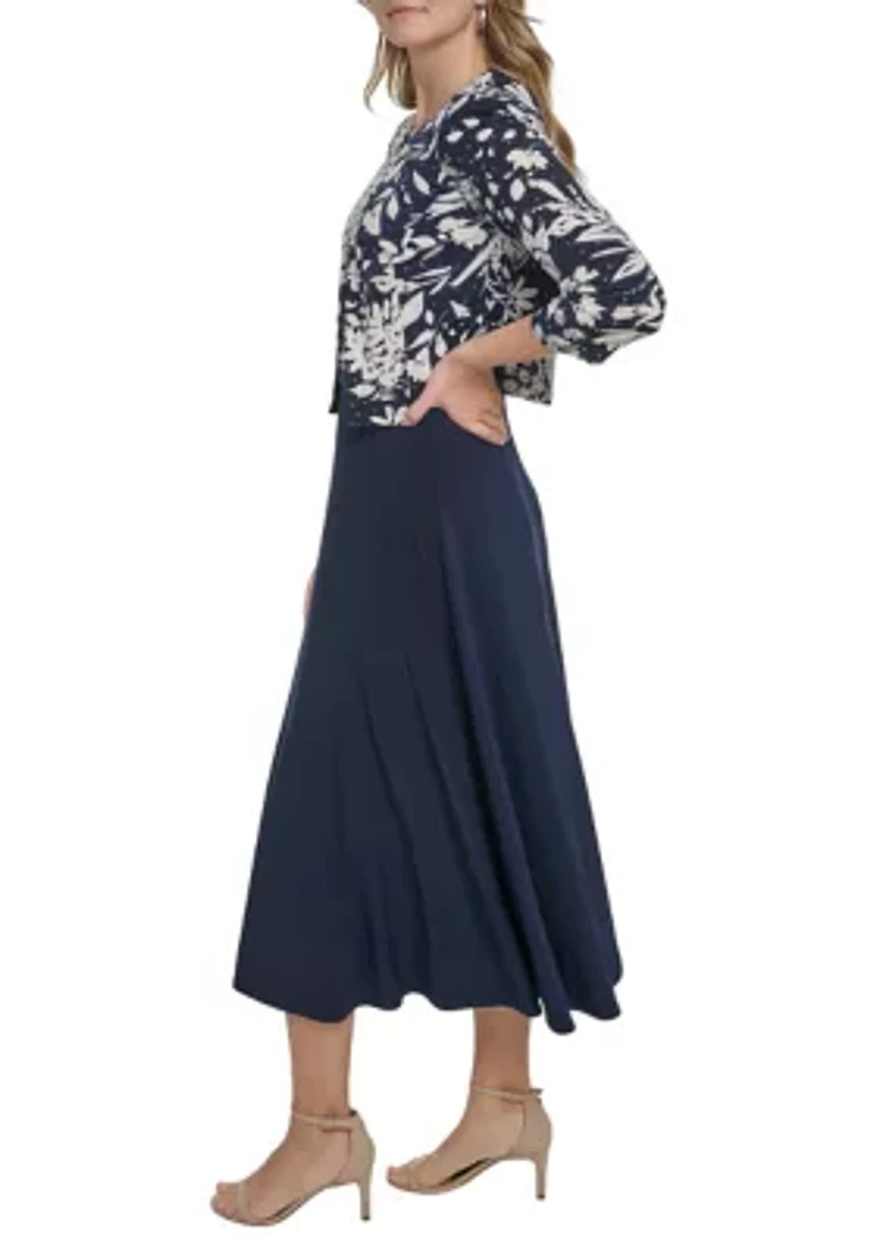 Women's 3/4 Sleeve Dress and Jacket Set
