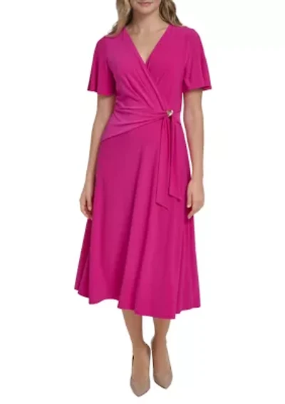 Women's Side Rouched Midi Dress
