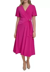 Women's Side Rouched Midi Dress