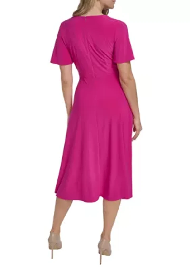 Women's Side Rouched Midi Dress