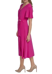 Women's Side Rouched Midi Dress