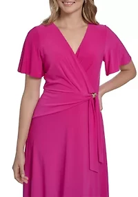 Women's Side Rouched Midi Dress