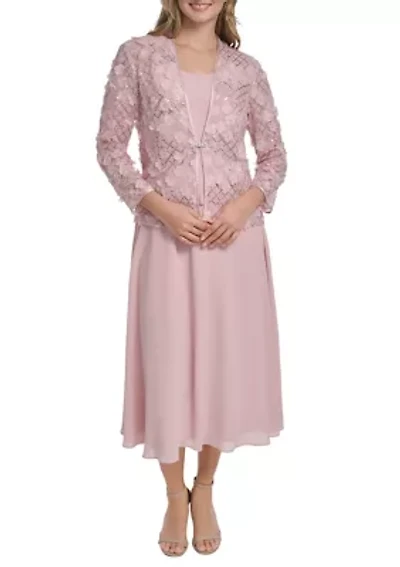 Women's Embroidered Floral Jacket Dress