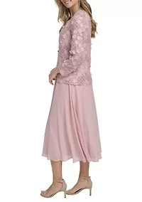 Women's Embroidered Floral Jacket Dress