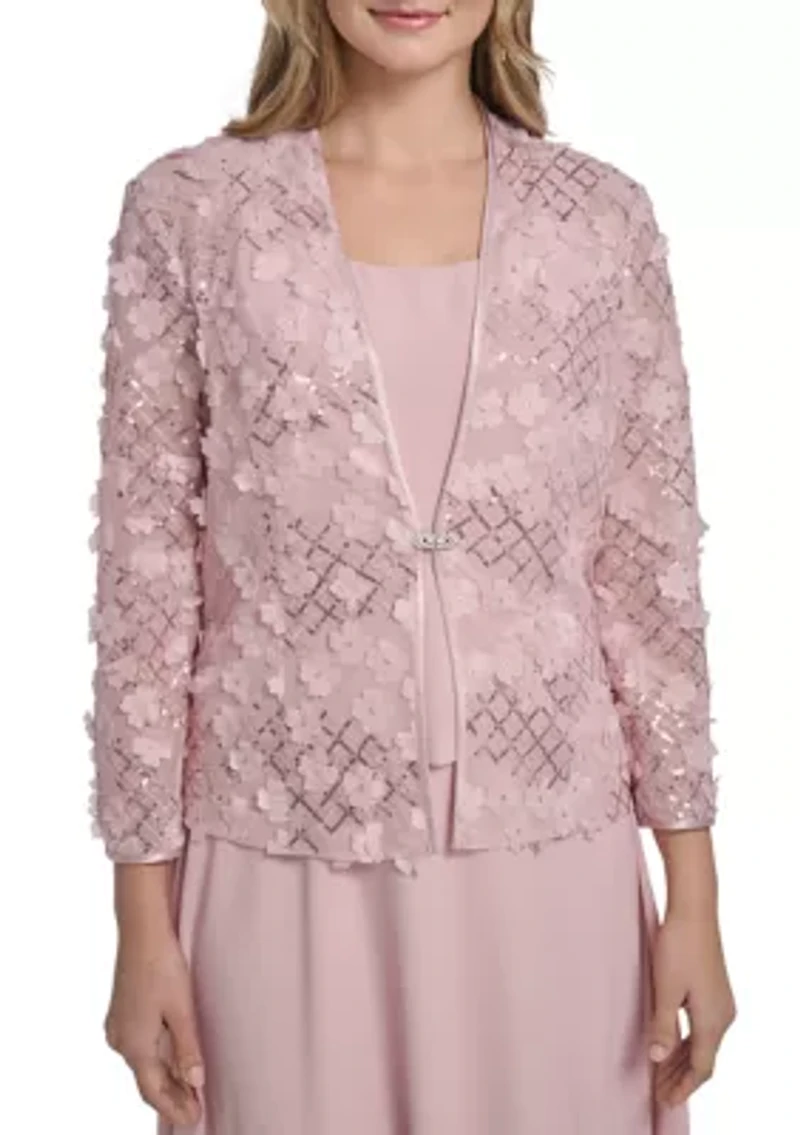 Women's Embroidered Floral Jacket Dress