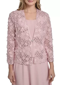 Women's Embroidered Floral Jacket Dress