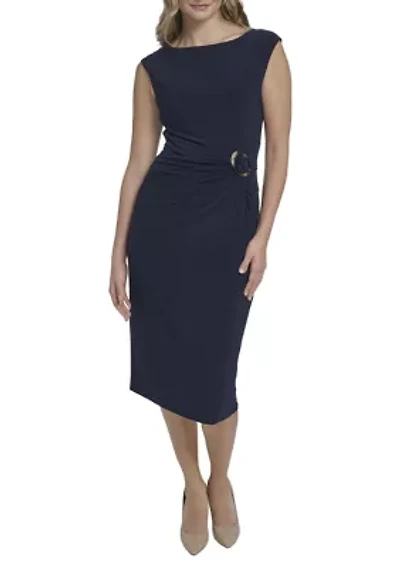 Women's Sleeveless Sheath Midi Dress