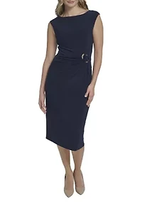 Women's Sleeveless Sheath Midi Dress