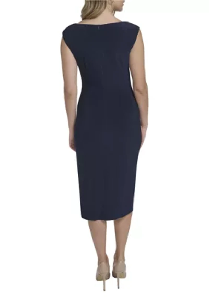 Women's Sleeveless Sheath Midi Dress