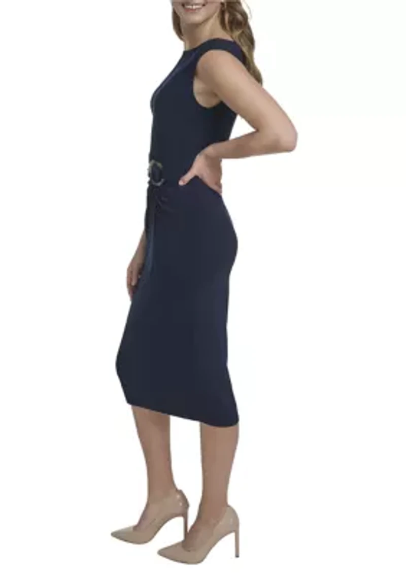 Women's Sleeveless Sheath Midi Dress