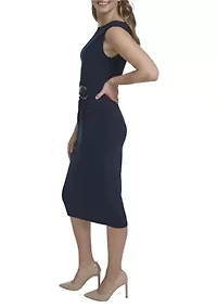 Women's Sleeveless Sheath Midi Dress