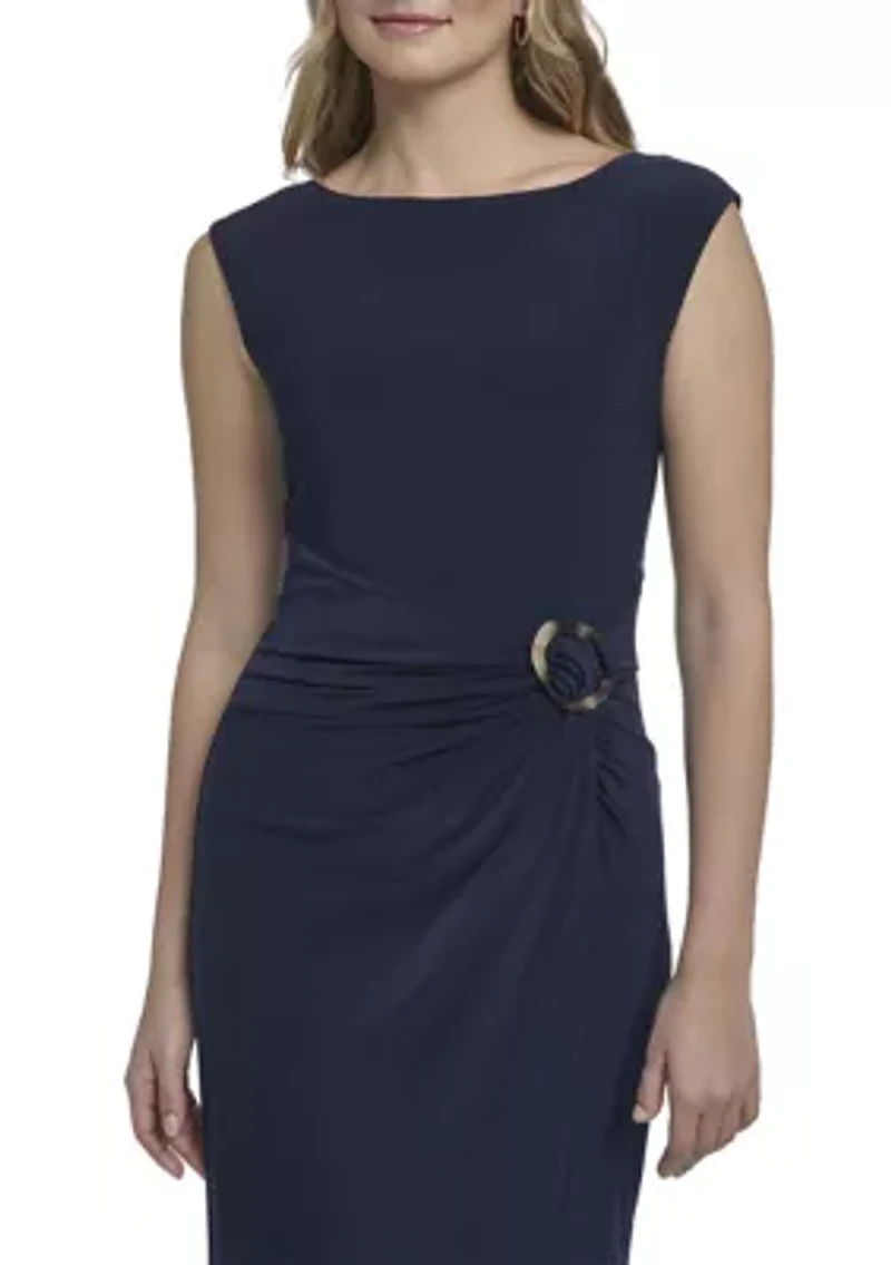 Women's Sleeveless Sheath Midi Dress