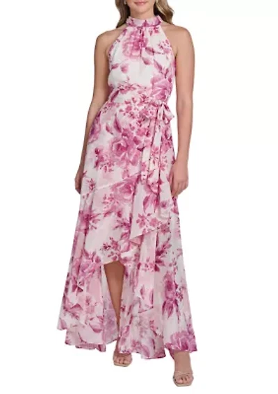 Women's Sleeveless Floral Ruffle Dress