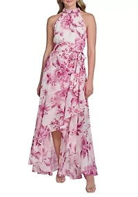 Women's Sleeveless Floral Ruffle Dress