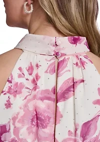 Women's Sleeveless Floral Ruffle Dress