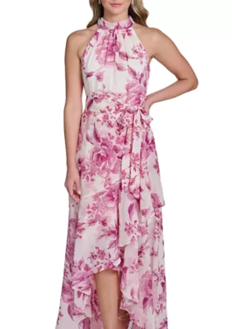 Women's Sleeveless Floral Ruffle Dress
