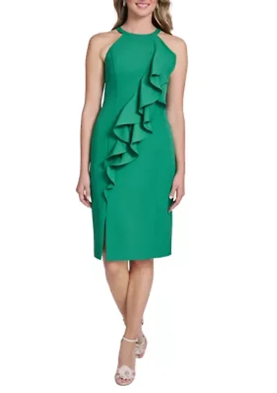 Women's Sleeveless Cascading Ruffle Short Dress