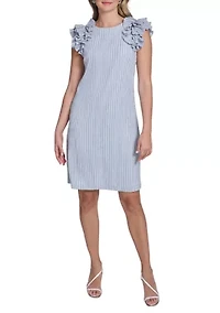 Women's Sleeveless Seersucker Shift Dress