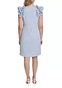 Women's Sleeveless Seersucker Shift Dress