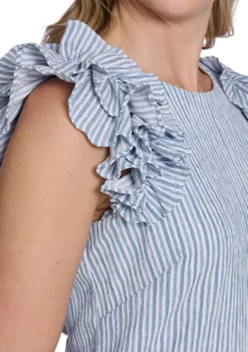 Women's Sleeveless Seersucker Shift Dress