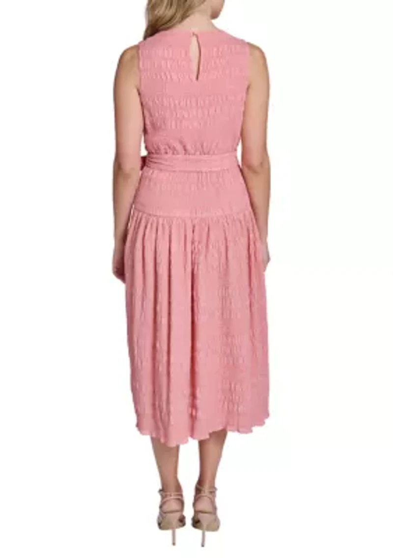 Women's Sleeveless Eyelet Dropped Waist Dress