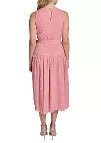 Women's Sleeveless Eyelet Dropped Waist Dress