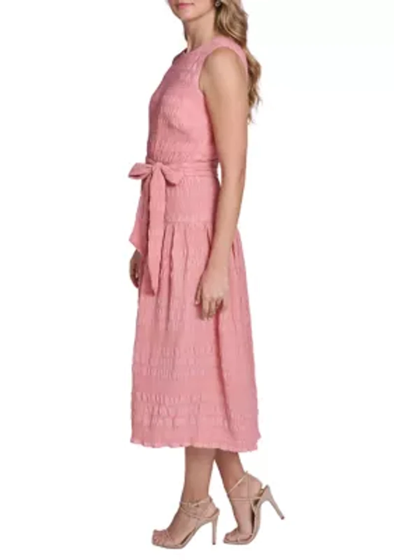 Women's Sleeveless Eyelet Dropped Waist Dress