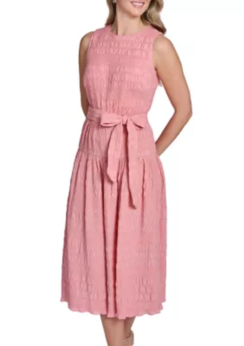 Women's Sleeveless Eyelet Dropped Waist Dress