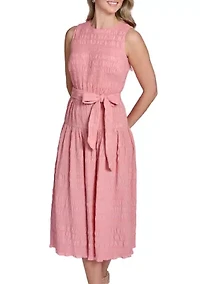 Women's Sleeveless Eyelet Dropped Waist Dress