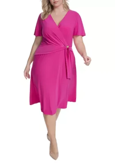 Plus Ruched Midi Dress
