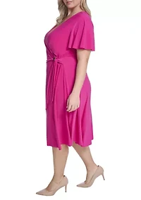 Plus Ruched Midi Dress