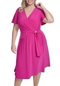 Plus Ruched Midi Dress