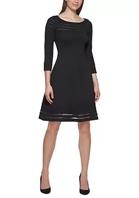 Women's 3-Quarter A-Line Sweater Dress