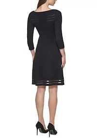 Women's 3-Quarter A-Line Sweater Dress