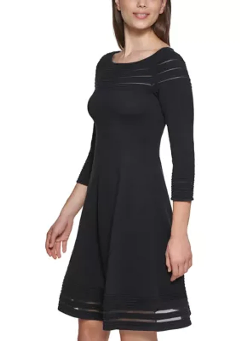 Women's 3-Quarter A-Line Sweater Dress
