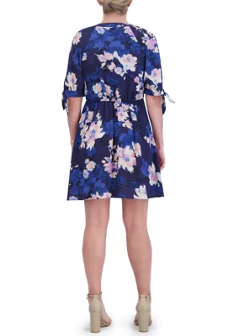 Women's Short Sleeve Floral Babydoll Dress