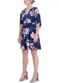 Women's Short Sleeve Floral Babydoll Dress