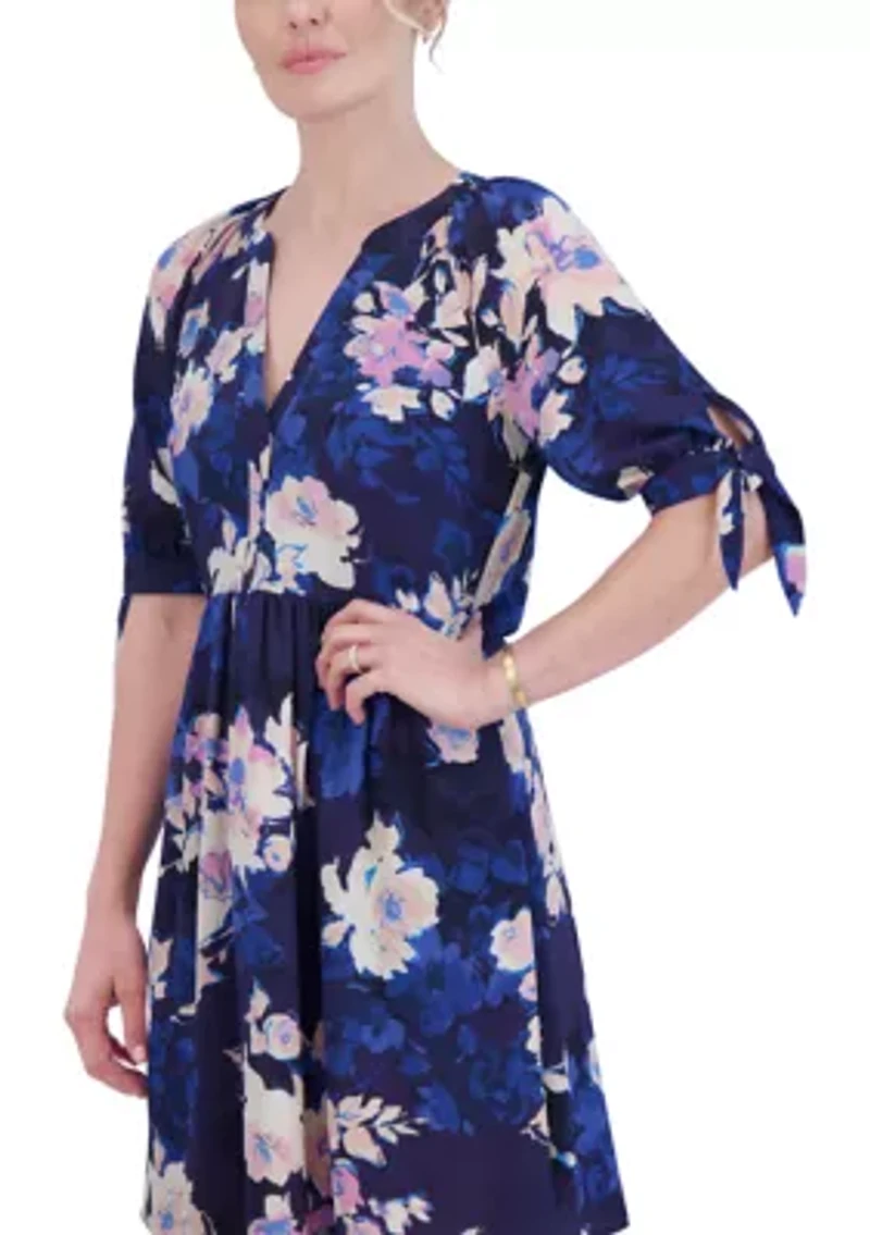 Women's Short Sleeve Floral Babydoll Dress